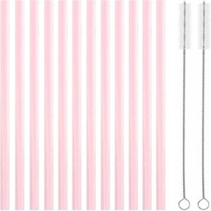 Fako Bijoux® - Siliconen Rietjes Pastel - 10 Herbruikbare Rietjes - 23 cm - Duurzaam en Hygiënisch - 2 Schoonmaakborstels - Roze