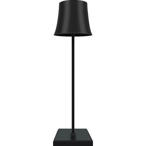 Sfeerverlicht® Tafellamp Oplaadbaar - Dimbaar LED - Draadloos - Voor Binnen & Buiten - Ø 12 cm - Zwart