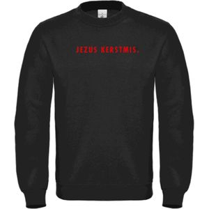 Kerst sweater zwart M - Jezus Kerstmis - Rood - soBAD. | Kersttrui soBAD. | kerstsweaters volwassenen | kerst hoodie volwassenen | Kerst outfit | Foute kerst truien