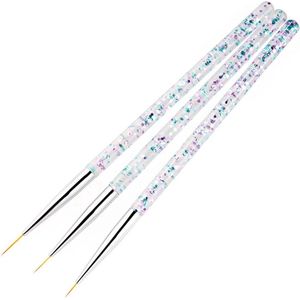 New Age Devi - Nail Art Pennen Set | 3-delige Nagel Penselen | ZILVER Glans