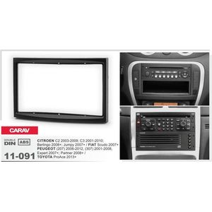 2-DIN CITROEN C2 2003-2009; C3 2001-2010; Berlingo 2008+; Jumpy 2007+ / FIAT Scudo 2007+ / PEUGEOT (207) 2006-2012, (307) 2001-2008, Expert 2007+; Partner 2008+ / TOYOTA ProAce 2013+ afdeklijst / installatiekit Audiovolt 11-091