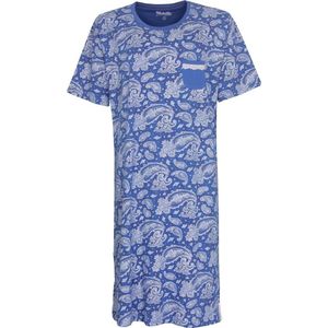 Medaillon Dames Nachthemd - 100% Katoen - Blauw - Maat XXL