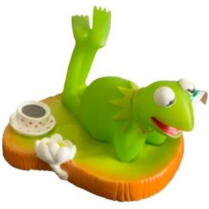 The muppet show - badspeelgoed - Kermit de kikker op een leli - 10x11x6,5 cm (lxbxh).