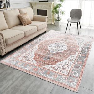 Vintage Tapijt Voor Binnen - Woonkamertapijt Met Verouderde Print - Ultradun & Oprolbaar - Opvouwbaar & Lichtgewicht - Zacht & Antislip - Wasbaar - Geschikt Voor Woonkamer - Slaapkamer & Eetkamer - 200x300cm