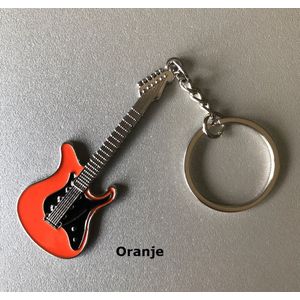 gitaar sleutelhanger rood/zilver, model Fender