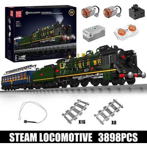 Kibus Technisch Speelgoed - Stoomlocomotief - Gemotoriseerd - Bestuurbaar - Constructie/Bouw pakket - 3898 Bouwstenen - Inclusief LEDs en Rails