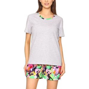 Merry Style Dames Pyjama - Korte mouwen - Korte broek - Katoen - Melange Tanzen – S - MS-MS10-396-PJ