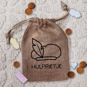 Label2X - Pepernootzakje - Hulppietje jute - Sinterklaas cadeau - Sinterklaas versiering - Sinterklaas decoratie