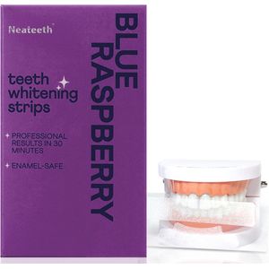 PAP+ Tandenbleek Strips - 56 Strips voor Stralend Witte Tanden - Wittere Tanden Zonder Peroxide - 100% Veilig en Natuurlijk! - Teeth Whitening Strips - 7 Verschillende Smaken - Framboos