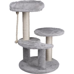 maxxpro Krabpaal - Krabpaal voor Katten - Kattenspeelgoed - 62 CM - 3 Platformen - Speeltouw - Sisal - Grijs