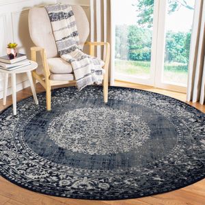 Dutch Lifestyle - Vloerkleed Durban Klassiek donkerblauw/beige rond 150cm