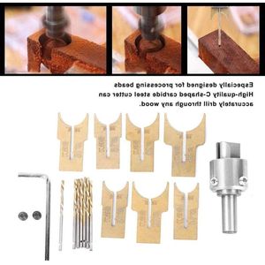 Kralen Boor18 Stks/set Houten Kralen Maker Boor Frees Kit Houtbewerking Tool voor Ebbenhout Palissander