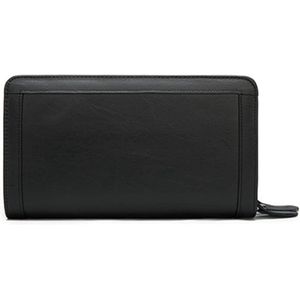 Mannen Portemonnee Lederen Clutch Bag Kaarthouder Mobiele Telefoon Portemonnee Lange Portemonnee Zwart B Double Layer-Mannen Portemonnee