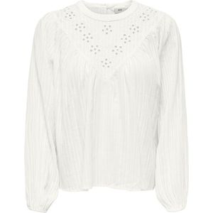 Jacqueline de Yong Blouse Jdysia L/s Embroidery Top Wvn 15328106 Cloud Dancer Dames Maat - M