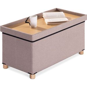 Opvouwbare Opberg Poef - Hocker – Bench – Bench with Storage space - Zitkist – Woonkamer accessoires  76 x 38 x 40 cm
