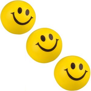 Banzaa Emoji Stressbal 3 Stuks Smiley Soft Density – Reduceren van Stress – Geel