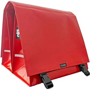 Clarijs Fietstas dubbel XL PVC 46L met uitsparing rood