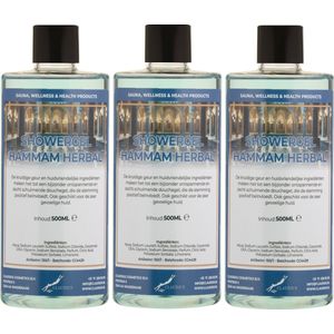Douchegel Hammam Herbal 500 ml - met klepdop - set van 3 stuks - Showergel