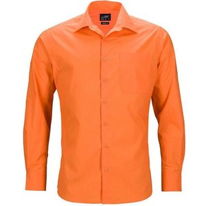 James and Nicholson Heren Longsleeve Zakelijk Shirt (Oranje)
