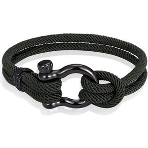 Nautische heren armband Paracord Edelstaal Anker Army-19cm