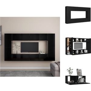 vidaXL Televisiekast - Trendy Design - Opbergruimte voor boeken - tijdschriften - dvds - Eenvoudig schoon te maken - Zwart - Spaanplaat - Afmetingen (L)- 80 x 30 x 30 cm - Afmetingen (M)- 30.5 x 30 x 60 cm - Montage vereist - Kast