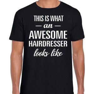 Awesome Hairdresser - geweldige kapper cadeau t-shirt zwart heren - beroepen shirts / verjaardag cadeau M