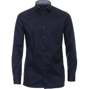 CASA MODA modern fit overhemd - twill - blauw - Strijkvrij - Boordmaat: 39