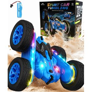 Boncy® Bestuurbare RC Auto Offroad - 360 Stunt Blauw - Jongens Meisje Volwassenen - Speelgoed Binnen & Buiten - Afstandbestuurbaar Race Drift Car - Afstandsbestuurbaar Raceauto Accu - Stuntauto - Bestuurbaar Snel Elektrisch Autos Afstandsbediening
