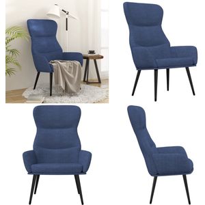 vidaXL Relaxstoel stof blauw - Relaxstoel - Relaxstoelen - Fauteuil - Relaxfauteuil