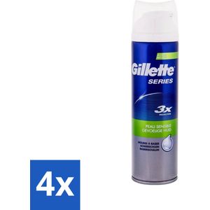 Gillette Series - Scheerschuim - Gevoelige Huid - 250 ml - Voordeelverpakking - 4 stuks