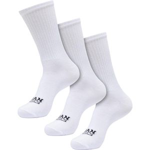 Urban Classics - Simple Flat Knit 3-Pack Sokken - 43/46 - Wit
