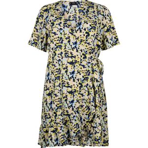 ZIZZI CAANNI, 1/2, ABK WRAP DRESS Dames Jurk - Yellow - Maat L (50-52)