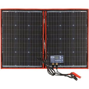 Dokio® Zonnepaneel - Zonnepanelen compleet pakket - Solar Generator - Flexibele zonnepaneel - Draagbare Powerbank - 100W - Opvouwbaar - Zwart/Rood