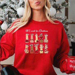 Foute kersttrui- All i want for christmas P - Kerst sweater- Dames -Kleur rood maat 3XL