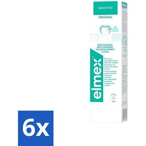 Elmex - Tandpasta - Sensitive 0% Colorants - Triple Protection - 75 ml - Voordeelverpakking - 6 stuks