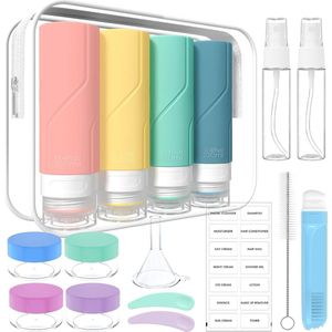 Handige Reisset Met Siliconen Flessen en Accessoires voor Toiletartikelen