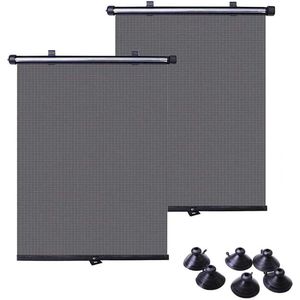 Zonnescherm Auto Roller Zonnescherm - 2 Pack Intrekbare Raamkap - 6 stuks Zuignappen - Baby Huisdieren Zonbescherming Hitte zonnescherm auto baby