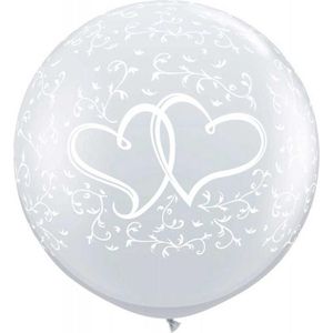 Grote Hartjes Ballon Zilver XL - 90cm