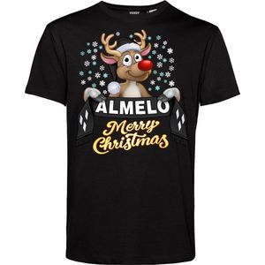 T-shirt Almelo | Foute Kersttrui Dames Heren | Kerstcadeau | Heracles Almelo supporter | Zwart | maat 3XL