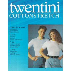 2 heren T-shirts van Twentini elastisch katoen kleur wit maat XL