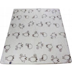Wollen Deken 220x200cm 100% zuivere Australische Merino scheerwol OnceDoce® 480 g/m² Woolmark-certificaat – Warm Ademend Zacht – Wasbaar – Lammetjes Tellen - Crème