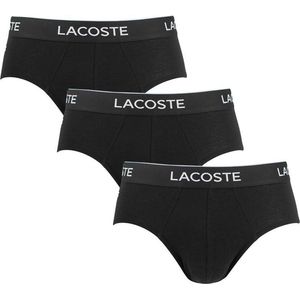 Lacoste Zwarte Heren Slips Casual Briefs Zwart 3-Pack - Maat L