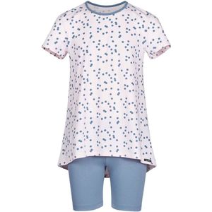 Skiny Pyjama korte broek - s143 Blue/Pink - maat 134/140 (140) - Meisjes Kinderen - Katoen/elastaan- 030067-s143-140