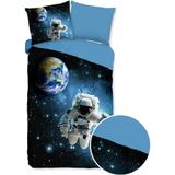 Good Morning Kinderdekbedovertrek ""astronaut in de ruimte"" - Blauw - (140x200/220 cm) - Katoen