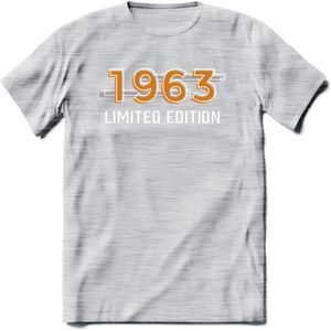 1963 Limited Edition T-Shirt | Goud - Zilver | Grappig Verjaardag en Feest Cadeau Shirt | Dames - Heren - Unisex | Tshirt Kleding Kado | - Licht Grijs - Gemaleerd - L