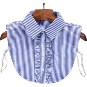 Actie4you® - Losse kraag - Blouse kraagje - Nep los kraagje – Nep Kraagje – Punt kraag – Wit Blauw Gestreept