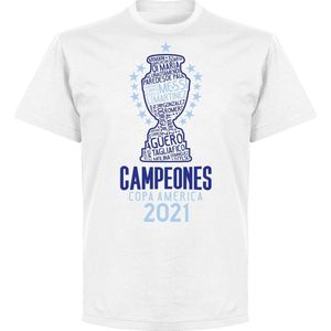 Argentinië Copa America 2021 Winners T-Shirt - Wit - M