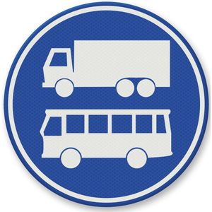 Verkeersbord F19 rijstrook bussen en vrachtwagens - aluminium DOR 1000 mm Klasse 3 - 15 jaar garantie