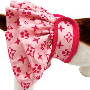Loopsheidrokje hond Monogram roze Maat XXL - Loopsheidbroekje - Hondenluier - Voor grote honden - Taille 69-80 cm
