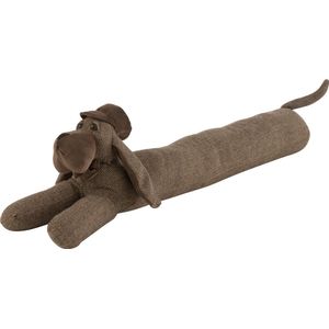 J-Line tochtrol Hond Liggend - textiel - bruin